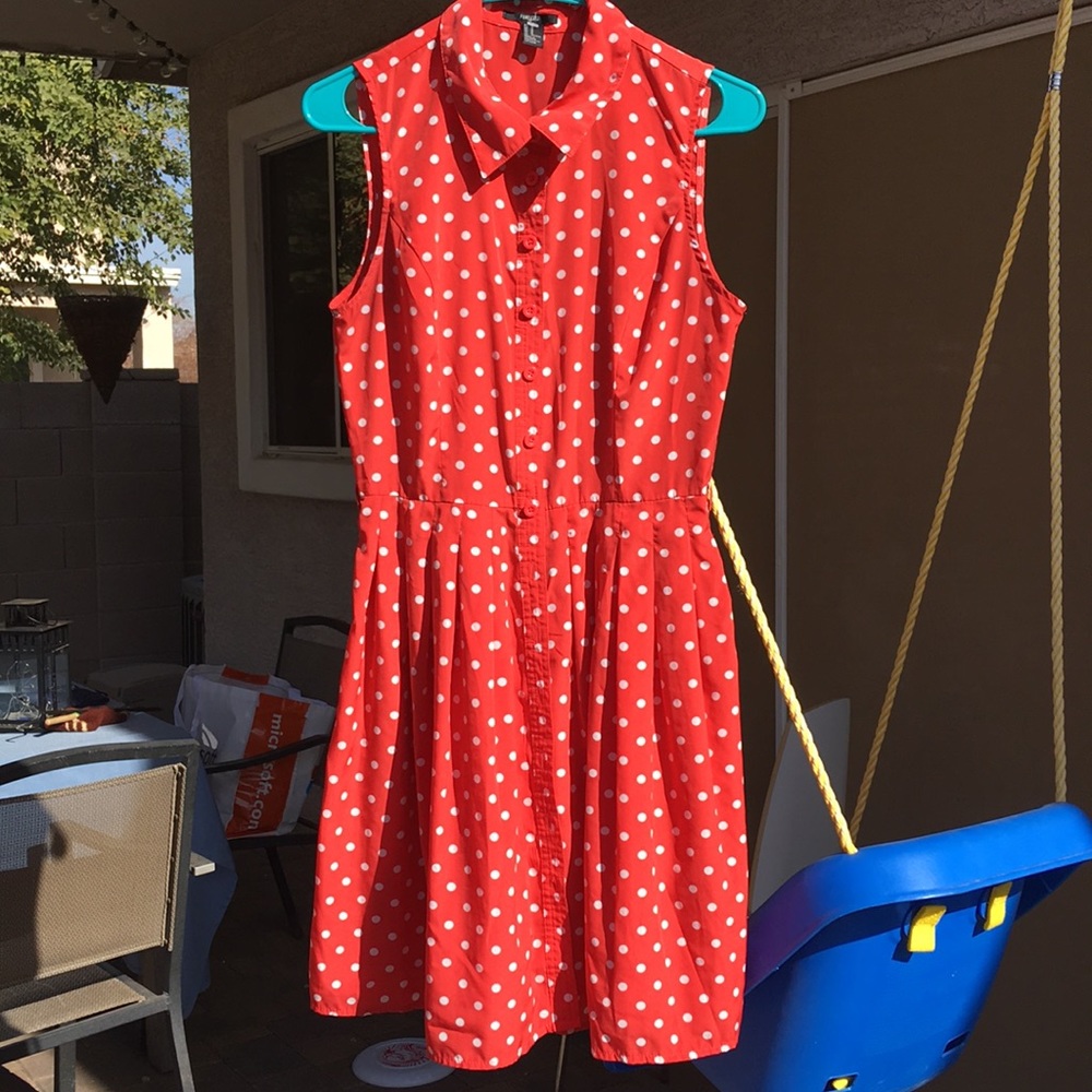 Red polka dot dress